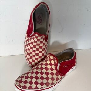 Vans classic slip on Red and White Checkered size 10 vintage